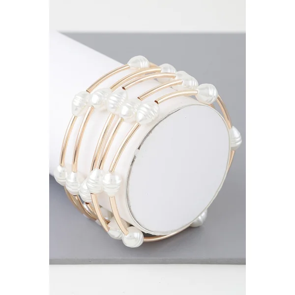 Multi Pearl Shell Tube Bracelet