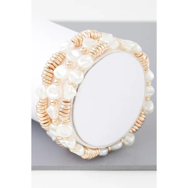 Multi Stone N Disc Bracelet