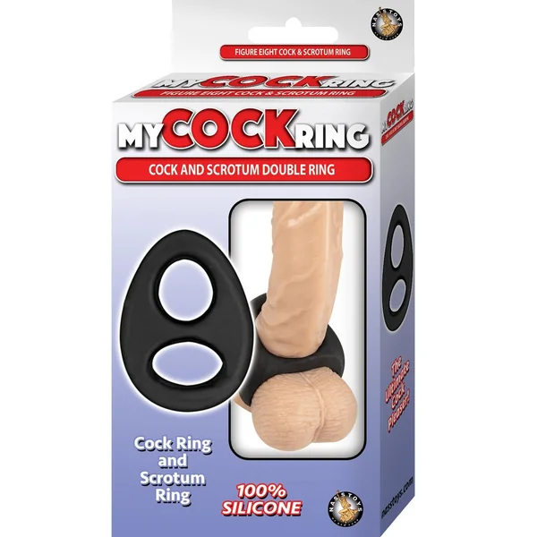 My Cockring Cock and Scrotum Double Ring Silicone Black