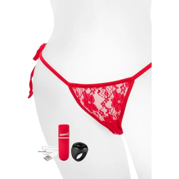My Secret Rechargeable Panty Vibe Set with Remote Control Ring – Red