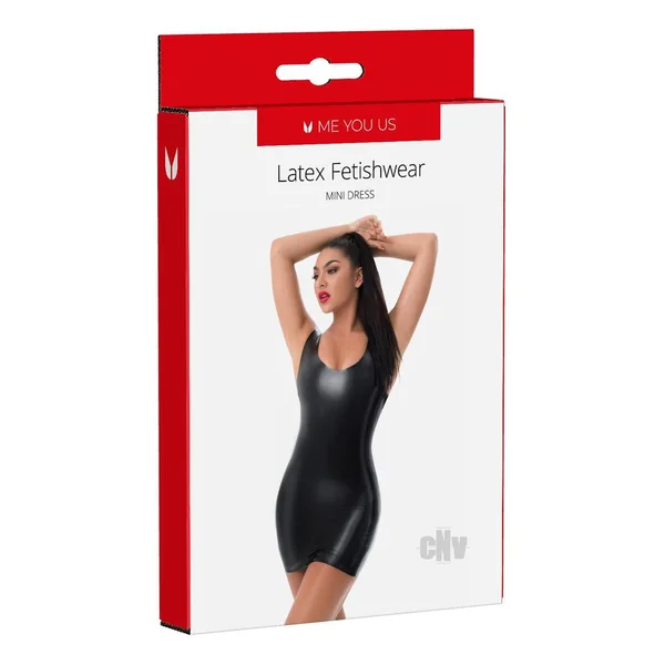 Myu Latex Mini Dress Lg Black