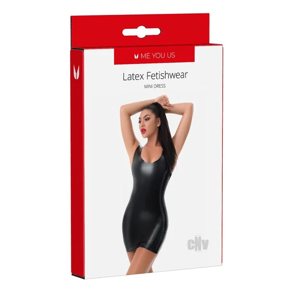 Myu Latex Mini Dress Md Black