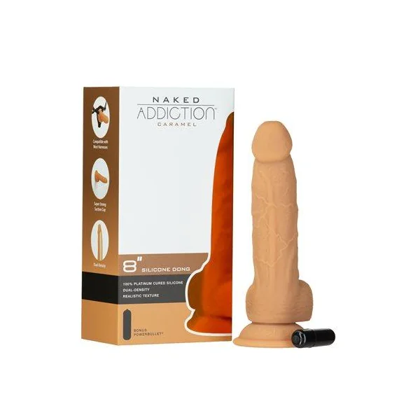 Naked Addiction 8in Dual Density Dildo Caramel