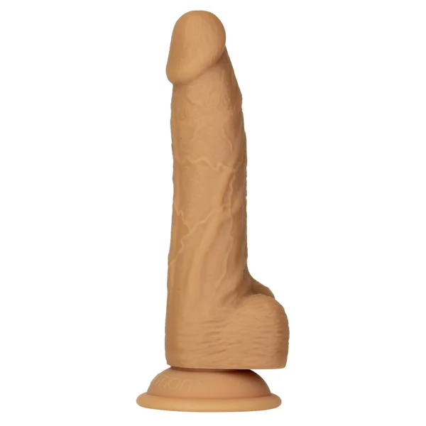 Naked Addiction Silicone Dual Density Dildo with Bonus PowerBullet 8in – Caramel