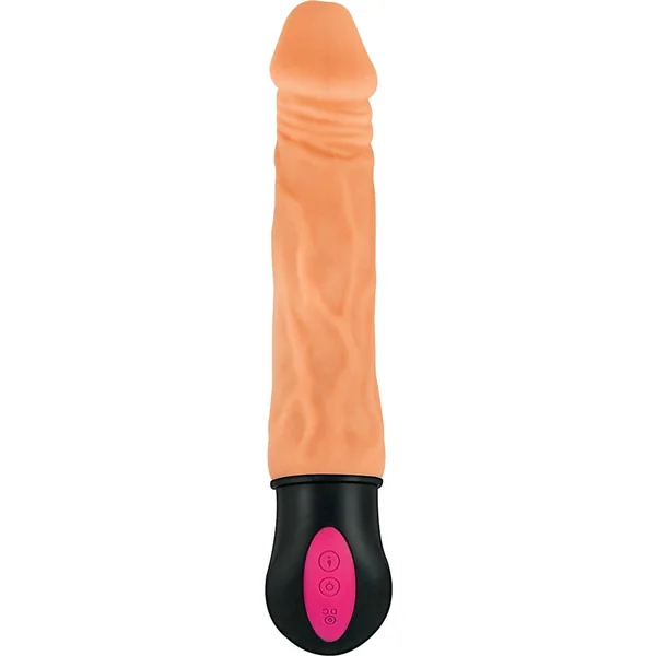 Natural Realskin Hot Cock #1 Rechargeable Warming Vibrator 7in – Vanilla