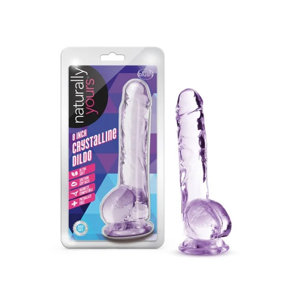 Naturally Yours 8″ Crystaline Dildo Amethyst
