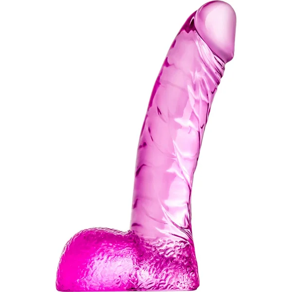 Naturally Yours Ding Dong Jelly Dildo With Balls Waterproof Pink 5.5 Inch