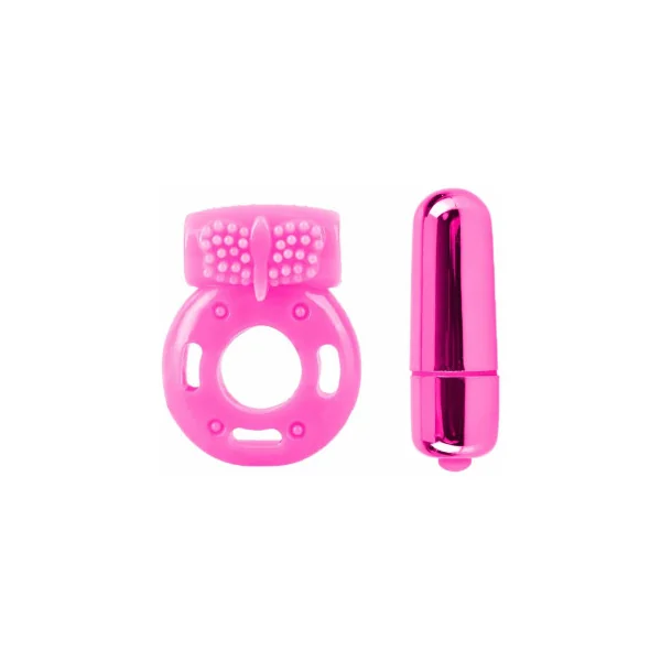 Neon 3-Piece Silicone Vibrating Couples Kit, Pink