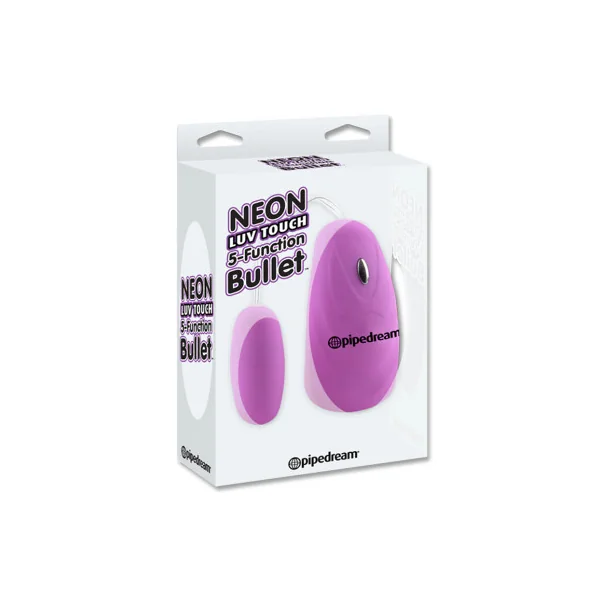 Neon Luv Touch Remote-Controlled 5-Function Bullet Vibrator, Purple