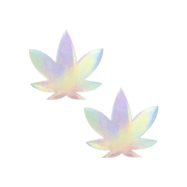 Neva Nude Holographic Weed Pasties