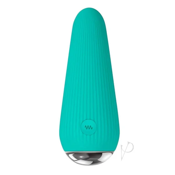 O Cone Teal Vibrating Bullet Rechargeable Rounded Silicone Vibrator
