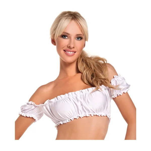 Off the Shoulder Mini Scrunch Top White O/S