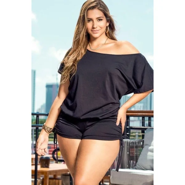 Off The Shoulder Romper Shorts