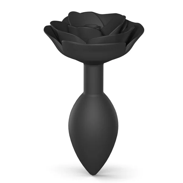 Open Roses Silicone Anal Plug – Large – Black Onyx