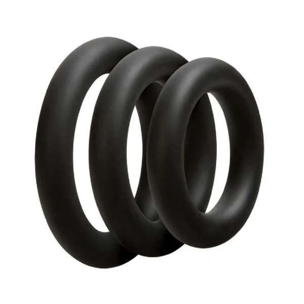 Optimale Set of 3 Thick Black Silicone Cock Rings
