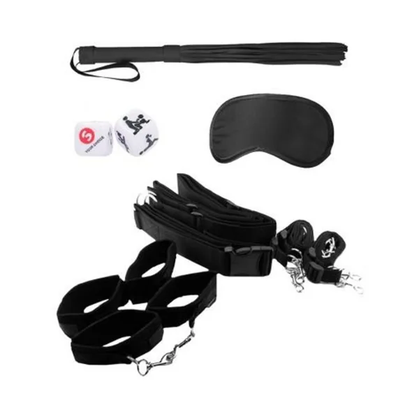 Ouch! Black & White Bondage Belt Restraint System Black