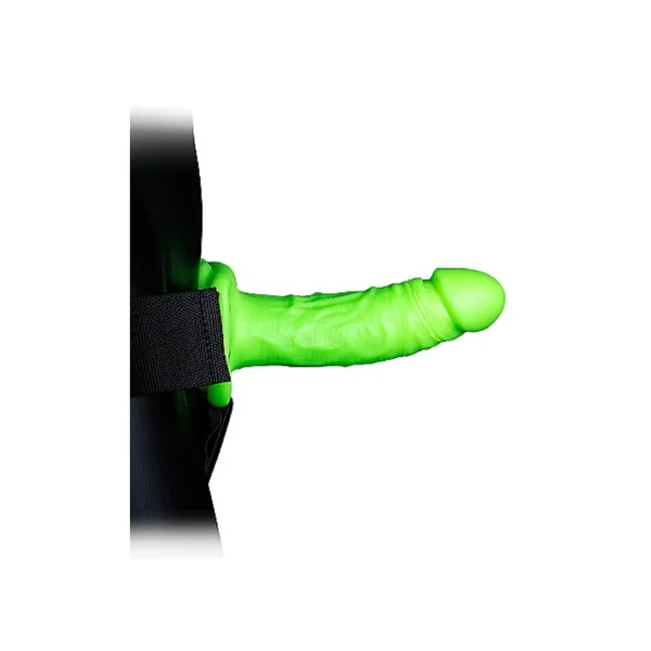 Ouch by Shots Toys - Glow - Realistic Hollow Strap-on Harness 7 Inch - Glow in the Dark