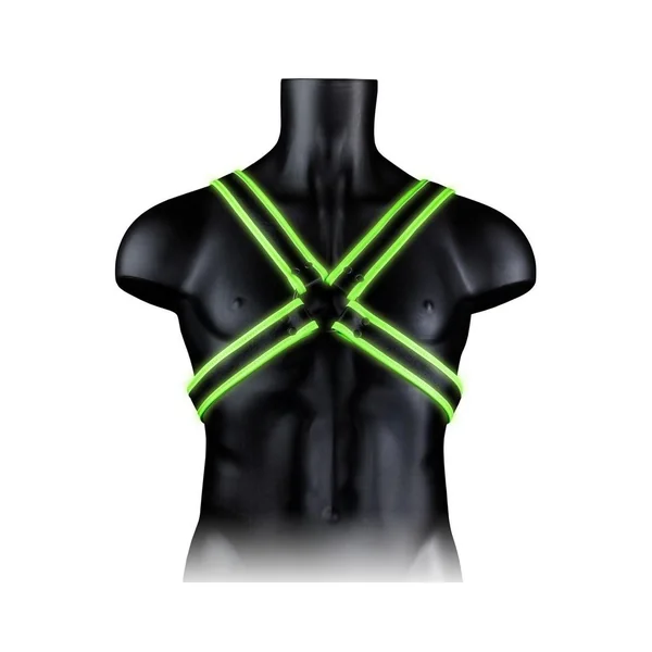 Ouch! Cross Harness Glow in the Dark – Small/Medium – Green