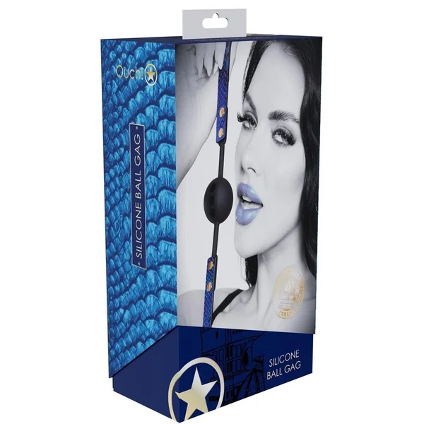 Ouch! Florence Collection Silicone Ball Gag - Blue
