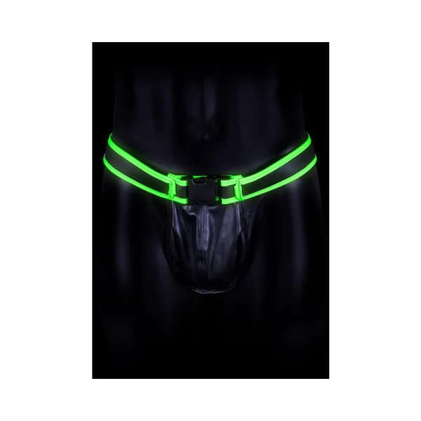 Ouch! Glow Buckle Jock Strap - Glow In The Dark - Green