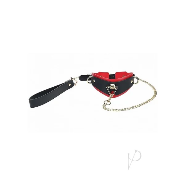 Ouch! Milan Collection Collar with Leash - Black/Red