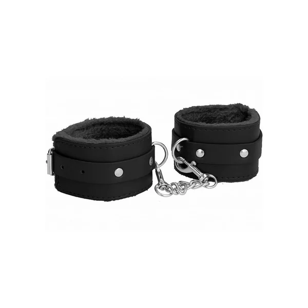 Ouch! Plush Leather Wrist Cuff – Black