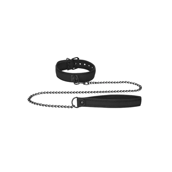 Ouch Puppy Play Neoprene Collar With Leash Black