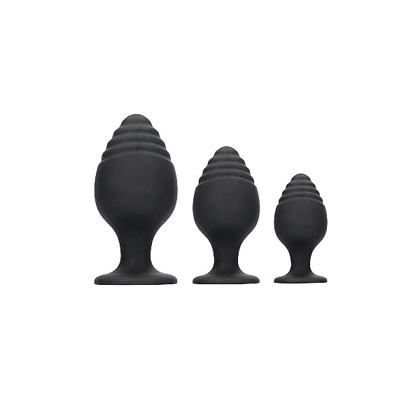 Ouch Rippled Silicone Butt Plug Set