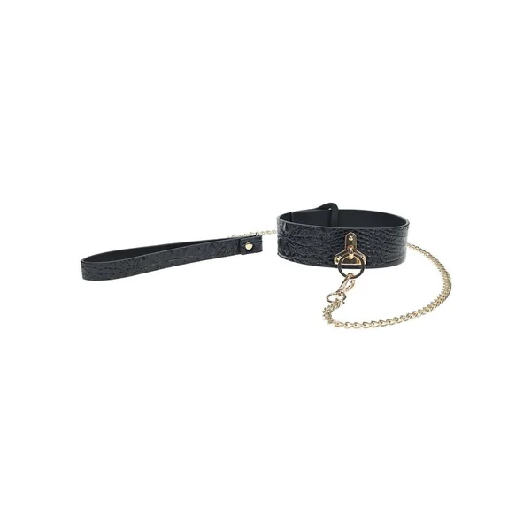 Ouch! Rome Collection Collar with Leash – Black