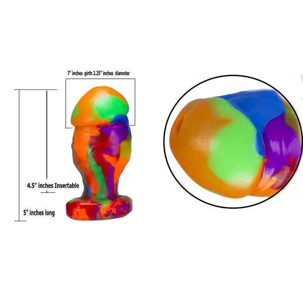 Ox Balls HonchoSilicone Butt Plug Rainbow