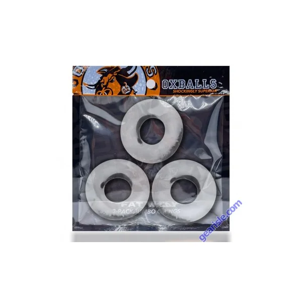 Oxballs Fat Willy 3 Pack Jumbo Stretchy Flextpr Cock Rings Clear