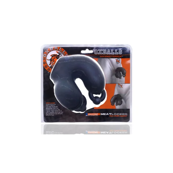 Oxballs Meatlocker Chastity, Black Ice