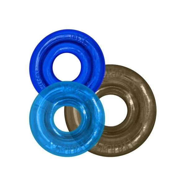 Oxballs Rimringz Multi Size Cock Rings (3 Pack) – Cool Blue