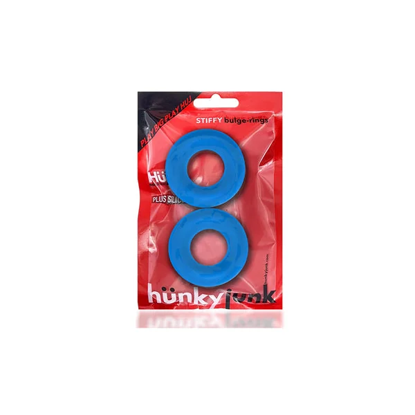 OxBalls Stiffy 2-Pack Bulge Cockrings Silicone TPR Teal Ice