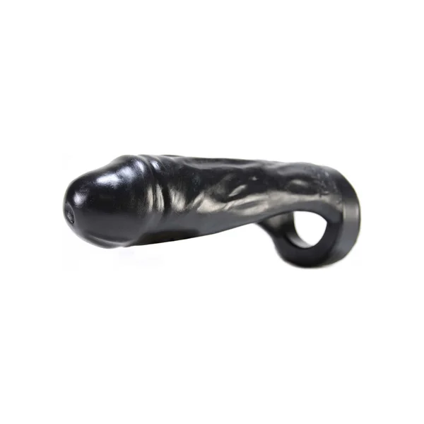 Oxballs Thug Penetrator Cock Ring Dildo 7in - Black