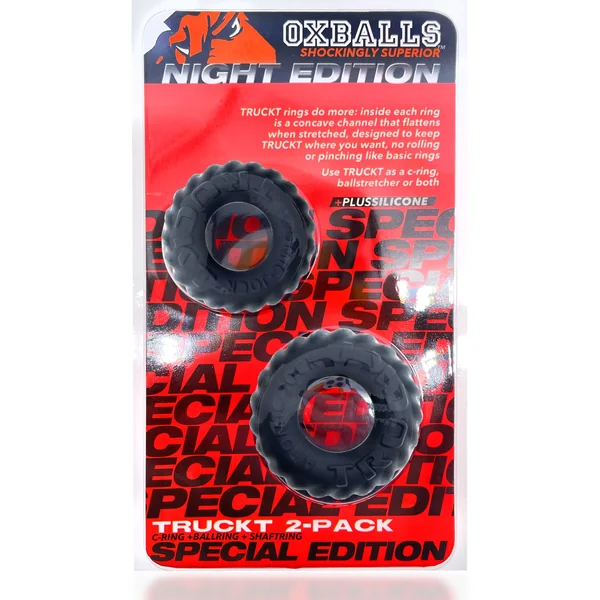 Oxballs Truckt 2 Piece (Night Black) – Silicone Cockring Set