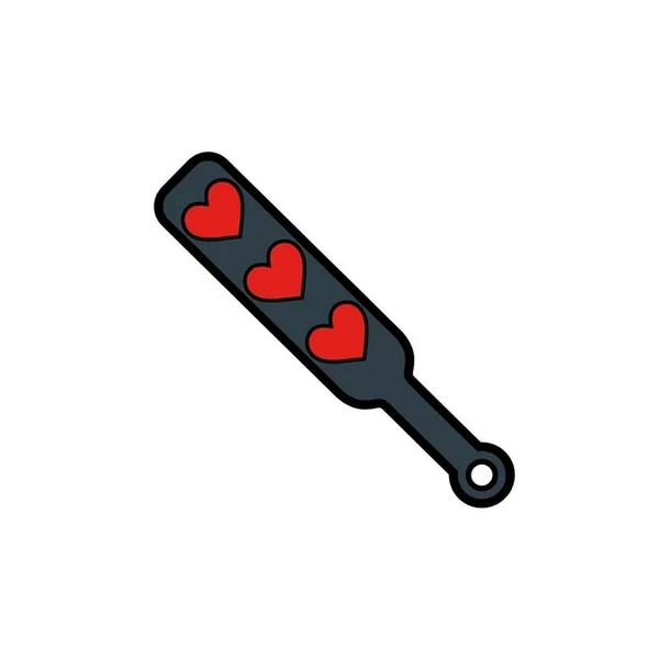 Paddle Hearts Enamel Pin – Red/Grey