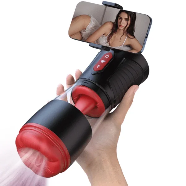 【Partner Play】LickMe Phone Holder 4 Suction 7 Tongue-Licking Voice Function Masturbator