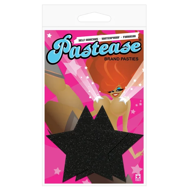 Pastease Black Glitter Star O/S