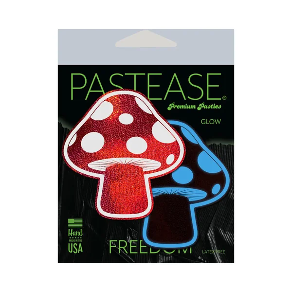 Pastease - Glow-in-the-Dark Red + White Shroom Pasties