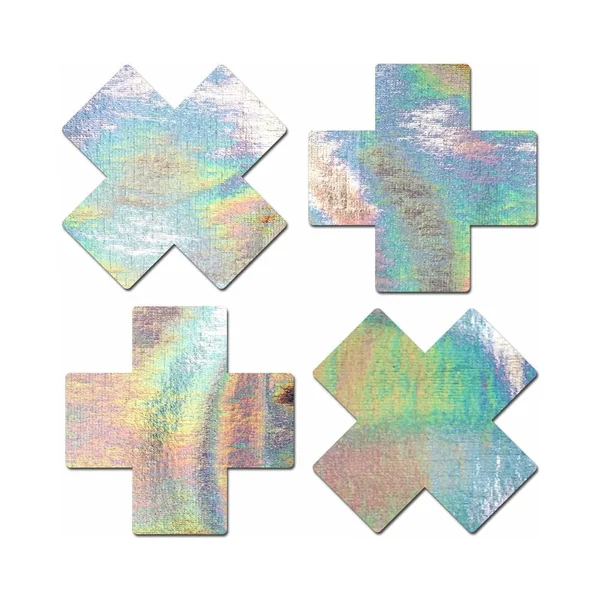 Pastease Holographic Plus X - Silver O/s Pack Of 2 Pair