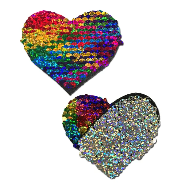 Pastease Premium Color Changing Flip Sequins Heart - Rainbow O/S