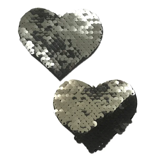 Pastease Premium Color Changing Flip Sequins Heart - Slate/Black O/S
