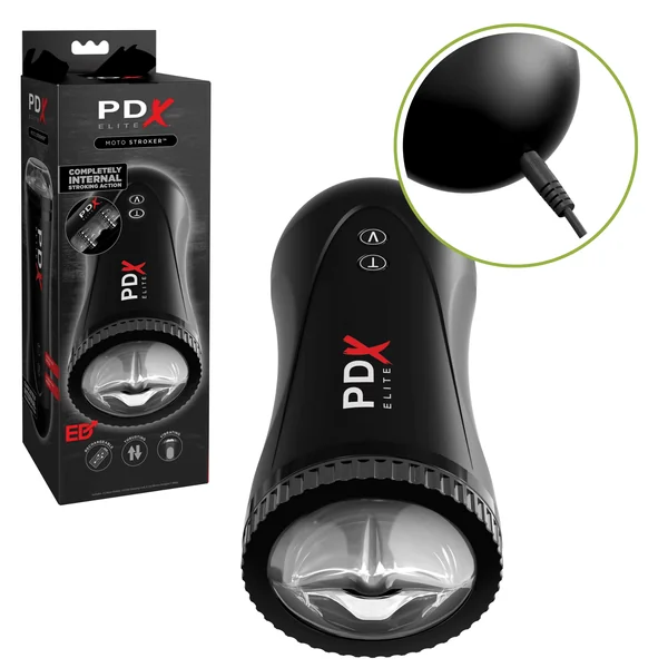 PDX Elite Moto Internal Stroker Vibrating and Thrusting Masturbator