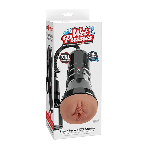 PDX Extreme Wet Pussies Super Sucker XXL Stroker - Brown