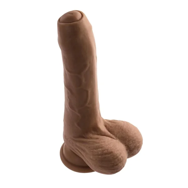 Peek A Boo Vibrating Rechargeable Silicone Dildo – Chocolate