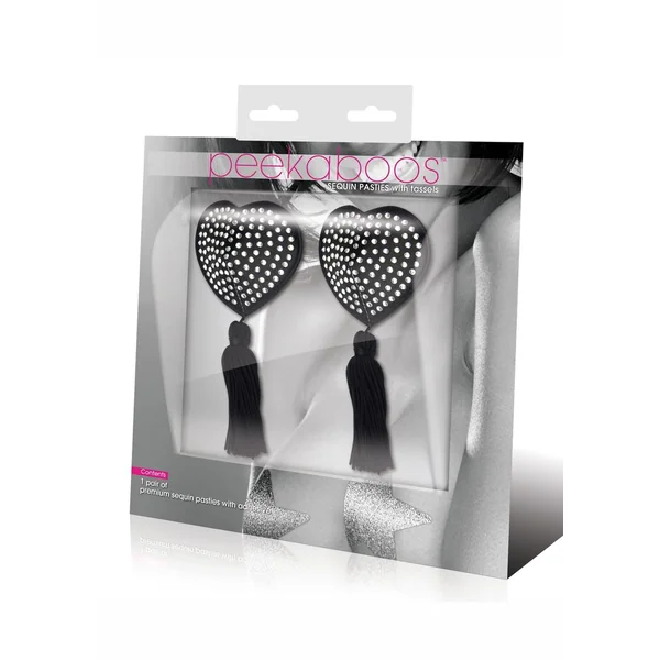 Peekaboo Satin with Stone and Tassel Pasties