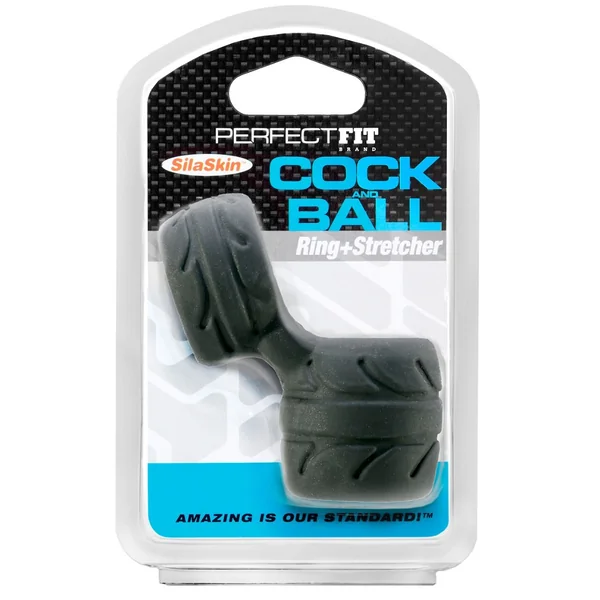Perfect Fit SilaSkin Cock & Ball Ring - Black