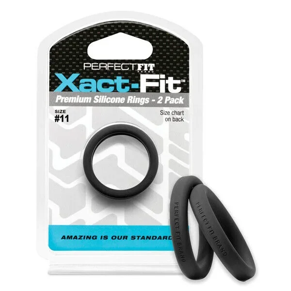 Perfect Fit Xact-Fit #11 2 Pack Black – 1.1″ Male Cock Ring