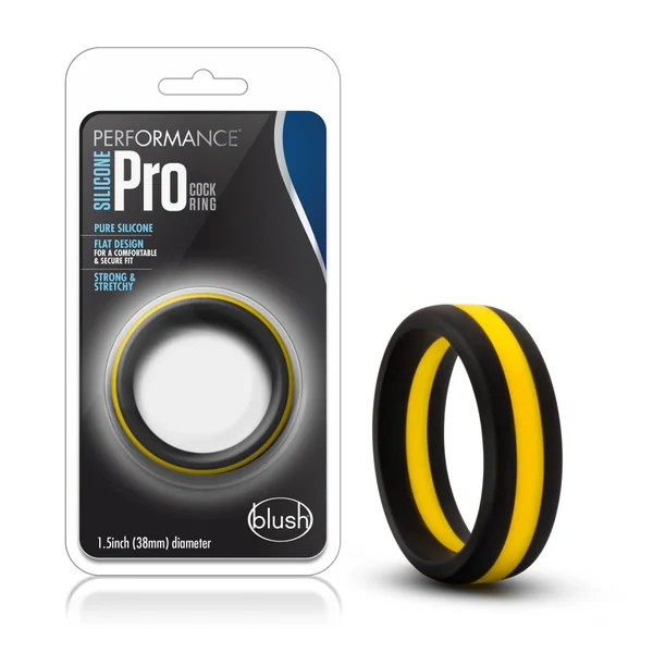 Performance By Blush® | Pro: Black & Gold Penis Ring - Made with Puria™ Silicone